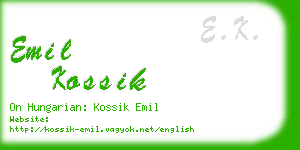 emil kossik business card